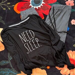 Rae Dunn Black Pajama Set